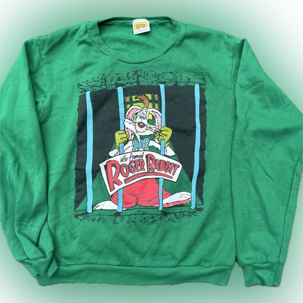 Vintage 1980s Who Framed Roger Rabbit Gold Rush crew neck sweatshirt
